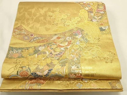 平和屋本店●六通柄袋帯　唐織　熨斗の薫　瀞金錦　本金箔　正絹　逸品　DABL9442op