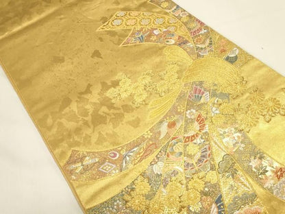 平和屋本店●六通柄袋帯　唐織　熨斗の薫　瀞金錦　本金箔　正絹　逸品　DABL9442op