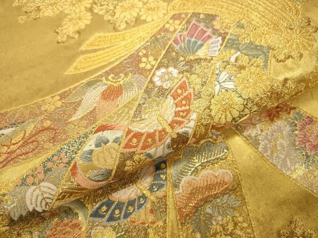 平和屋本店●六通柄袋帯　唐織　熨斗の薫　瀞金錦　本金箔　正絹　逸品　DABL9442op