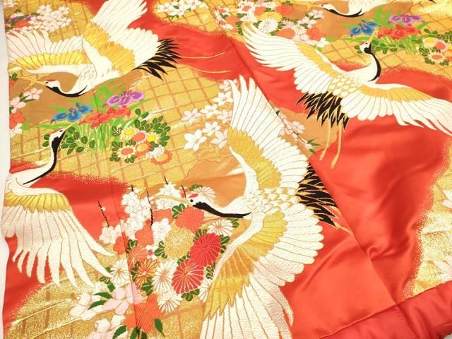 平和屋本店●色打掛　お引きずり　和装　婚礼　結婚式　花嫁　神社挙式　唐織　飛鶴花文　金糸　逸品　DABM1742cd