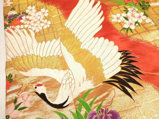 平和屋本店●色打掛　お引きずり　和装　婚礼　結婚式　花嫁　神社挙式　唐織　飛鶴花文　金糸　逸品　DABM1742cd