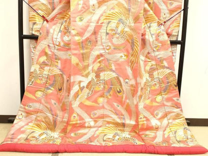 平和屋本店●色打掛　お引きずり　和装　婚礼　結婚式　花嫁　神社挙式　孔雀羽文　金銀糸　逸品　DABM1748cd