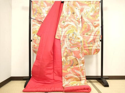 平和屋本店●色打掛　お引きずり　和装　婚礼　結婚式　花嫁　神社挙式　孔雀羽文　金銀糸　逸品　DABM1748cd
