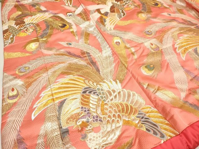 平和屋本店●色打掛　お引きずり　和装　婚礼　結婚式　花嫁　神社挙式　孔雀羽文　金銀糸　逸品　DABM1748cd