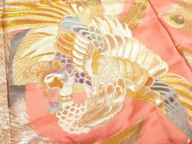 平和屋本店●色打掛　お引きずり　和装　婚礼　結婚式　花嫁　神社挙式　孔雀羽文　金銀糸　逸品　DABM1748cd
