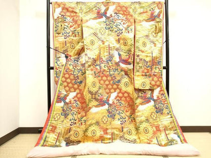平和屋本店●色打掛　お引きずり　和装　婚礼　結婚式　花嫁　神社挙式　唐織　鳳凰吉祥花文　金銀糸　十二単風　逸品　DABM1757cd
