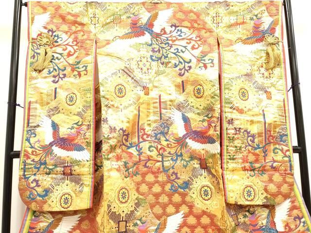 平和屋本店●色打掛　お引きずり　和装　婚礼　結婚式　花嫁　神社挙式　唐織　鳳凰吉祥花文　金銀糸　十二単風　逸品　DABM1757cd