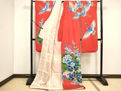平和屋本店●お引きずり・お引き摺り・引き振袖　和装　結婚式　舞妓　芸妓　芸者　衣装　駒刺繍　花車文　逸品　DABM1759cd