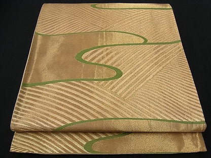 平和屋着物■六通柄袋帯 流水文 金糸 逸品 n-di0001