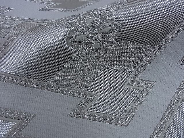 平和屋着物■六通柄袋帯 唐織 花松川岸文 銀糸 逸品 n-di0106