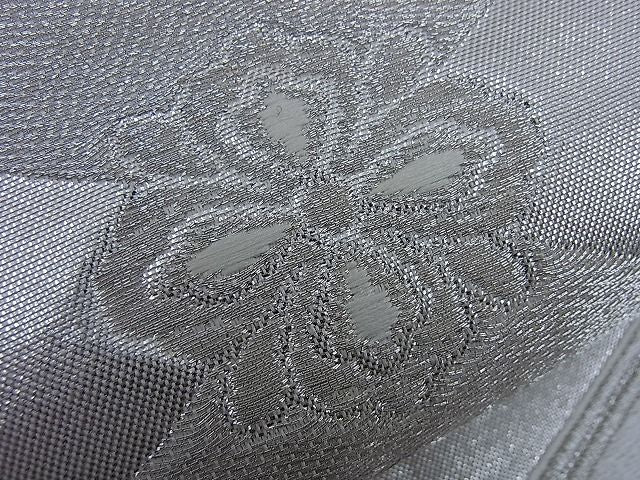 平和屋着物■六通柄袋帯 唐織 花松川岸文 銀糸 逸品 n-di0106