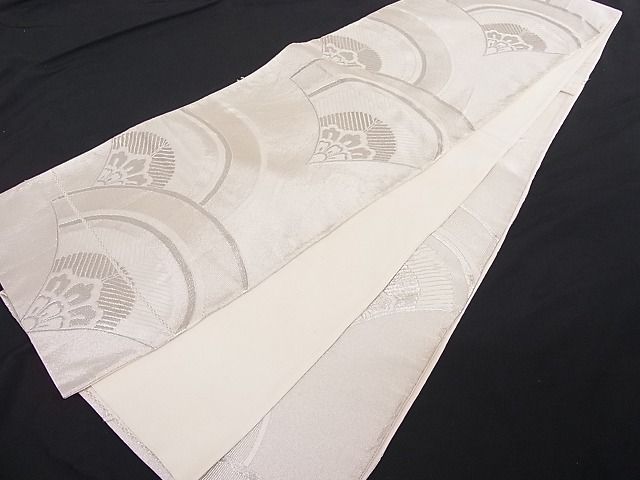 平和屋着物■六通柄袋帯 唐織 青海波 銀糸 正絹 逸品 A-dp3839