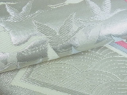 平和屋着物■六通柄袋帯 立波飛鳥文 銀糸 逸品 du0357