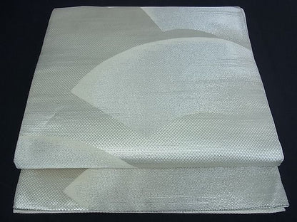 平和屋着物■六通柄袋帯 地紙文 銀糸 逸品 du0364