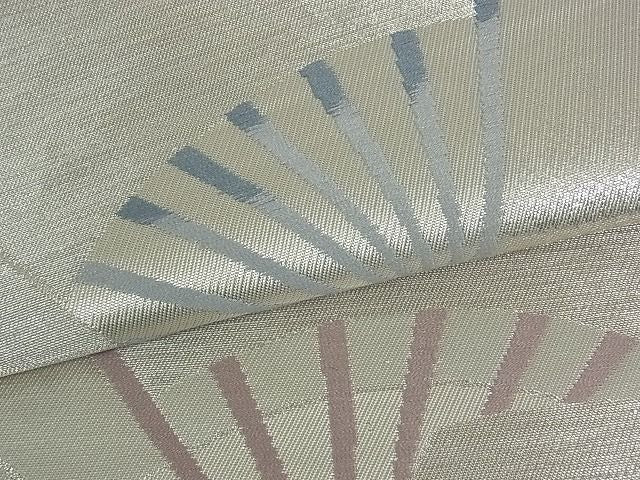 平和屋着物■六通柄袋帯 舞扇文 銀糸 逸品 du0481