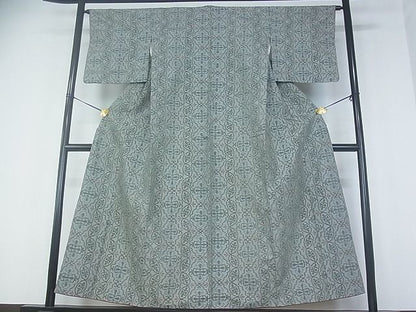 平和屋着物■上質な紬　吉祥花文　逸品　du0678