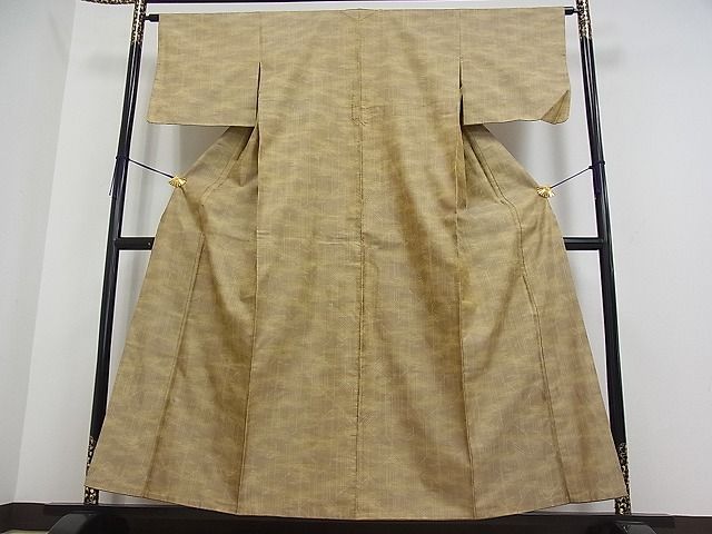 平和屋着物■お召 幾何学間道 逸品 du0746