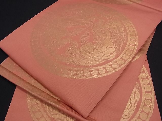 平和屋着物■六通柄 本袋帯 幻獣文 金糸 逸品 du0814