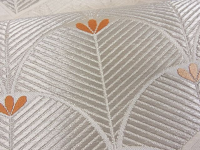 平和屋着物■六通柄袋帯 地紙松葉文 銀糸 逸品 du1259
