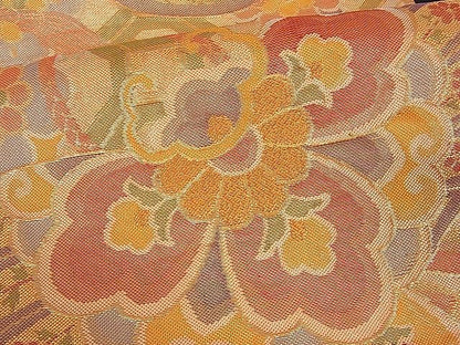 平和屋着物■佐賀錦　六通柄袋帯　吉祥花文　金糸　逸品　du1267