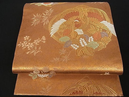 平和屋着物■六通柄袋帯 鳳凰花文 金糸 引箔 逸品 du1273