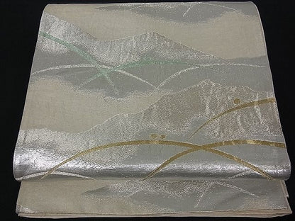 平和屋着物■六通柄袋帯 雪芝文 金銀糸 逸品 du1276