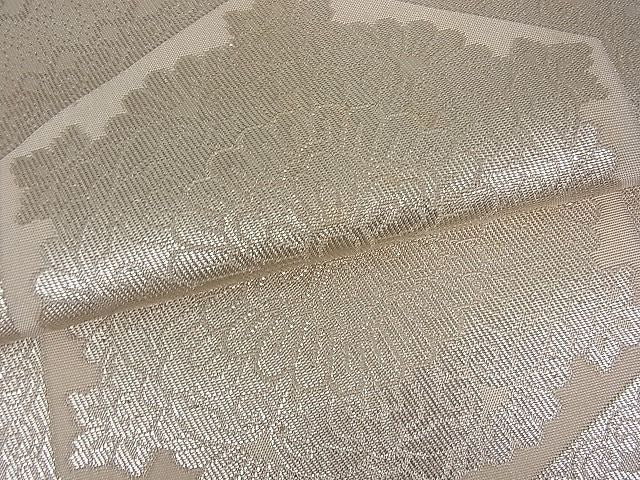 平和屋着物■全通柄袋帯　正倉院亀甲花文　銀糸　逸品　du1277