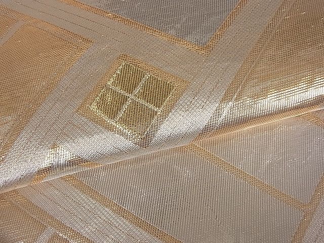 平和屋着物■両面全通柄袋帯　檜垣文　菱文　金銀糸　逸品　du1321