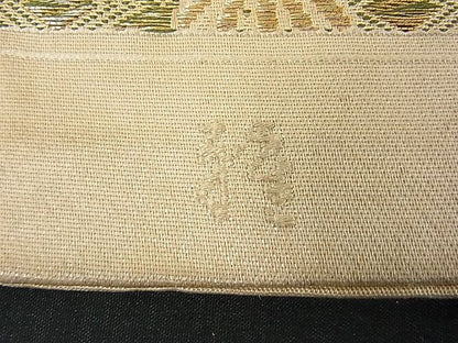 平和屋着物■六通柄袋帯 道長扇面草花文 金銀糸 逸品 du1417