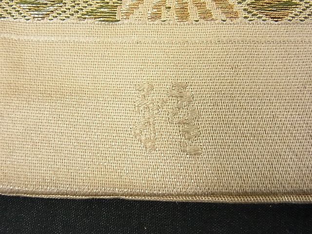 平和屋着物■六通柄袋帯 道長扇面草花文 金銀糸 逸品 du1417