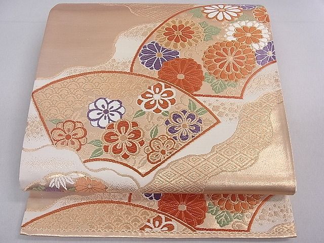平和屋着物■六通柄袋帯　地紙重ね雪輪吉祥花文　金糸　逸品　du1657