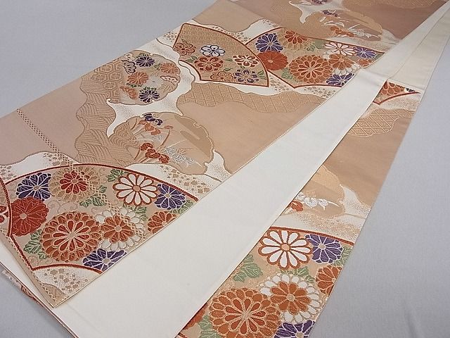 平和屋着物■六通柄袋帯　地紙重ね雪輪吉祥花文　金糸　逸品　du1657