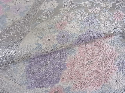 平和屋着物■六通柄袋帯 蜀江文様 銀糸 逸品 du1659