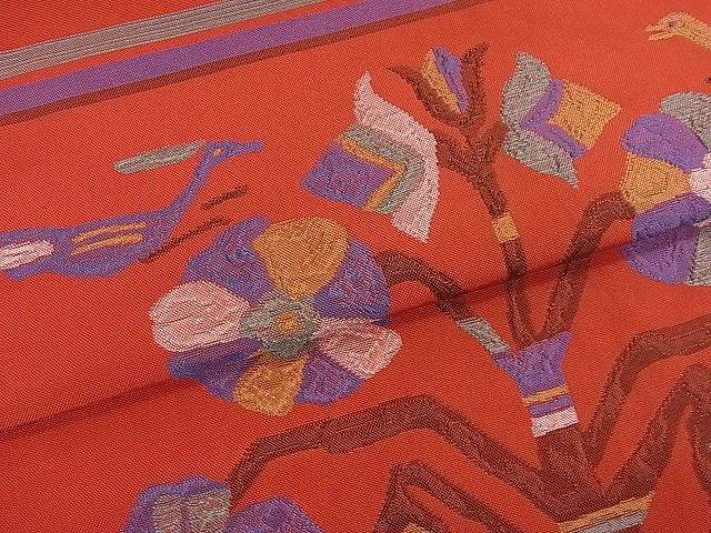 平和屋着物■六通柄 本袋帯 花鳥文 逸品 du1663
