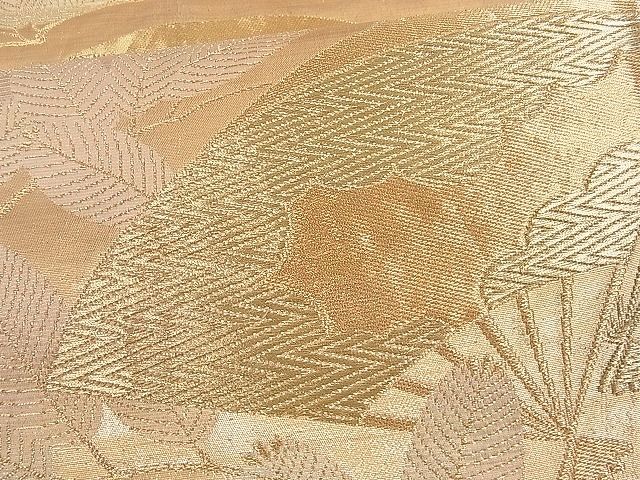 平和屋着物■六通柄袋帯 扇面松葉文 金銀糸 逸品 du1684