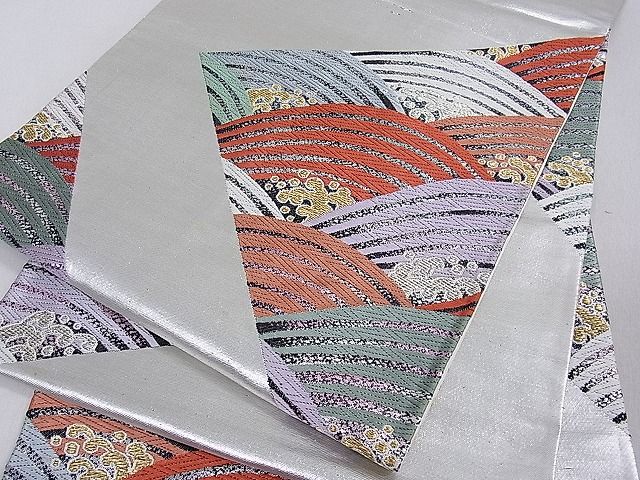 平和屋着物■六通柄袋帯 立波文 金銀糸 逸品 du1691