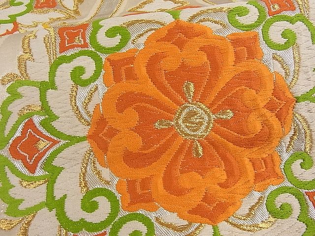 平和屋2■六通柄袋帯　正倉院花唐草文　逸品　fe6990