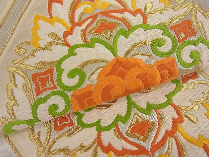 平和屋着物■六通柄袋帯 唐織 正倉院立涌花文 金銀糸 逸品 du1699