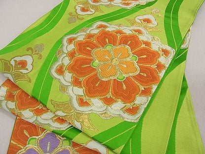 平和屋着物■六通柄袋帯 正倉院立涌花文 金銀糸 逸品 du1700