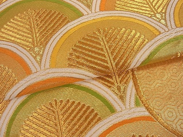 平和屋着物■六通柄袋帯 松葉青海波 金糸 逸品 du1702