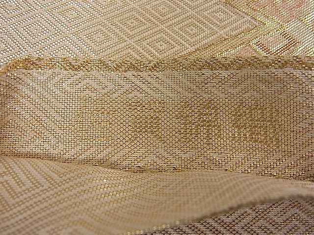 平和屋着物■佐賀錦　六通柄袋帯　松皮菱吉祥花文　金糸　逸品　du1704