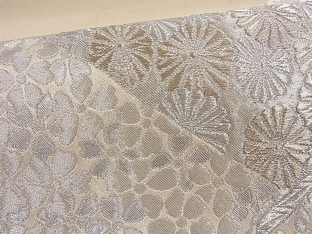 平和屋着物■六通柄袋帯 渡橋花文 金銀糸 逸品 du1713