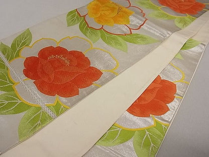 平和屋着物■六通柄袋帯 唐織 舞花文 金銀糸 逸品 du1714