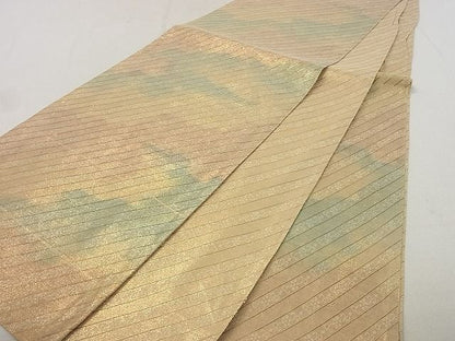 平和屋着物■六通柄袋帯 霞文 金糸 逸品 du2481