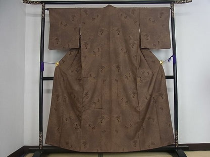 平和屋着物■上質な紬　吉祥花文　逸品　dy3659
