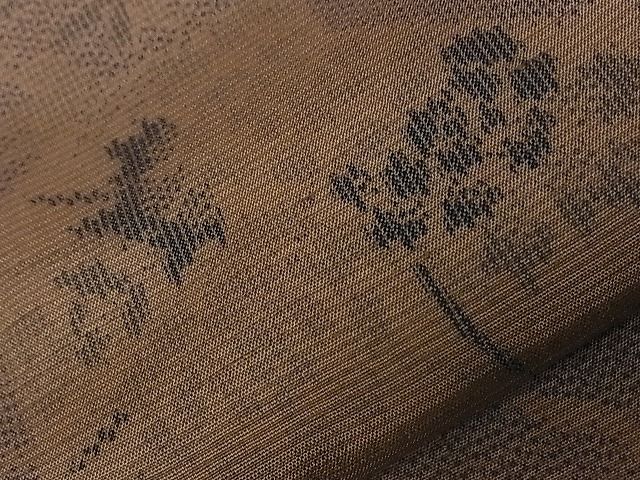 平和屋着物■上質な紬　吉祥花文　逸品　dy3659