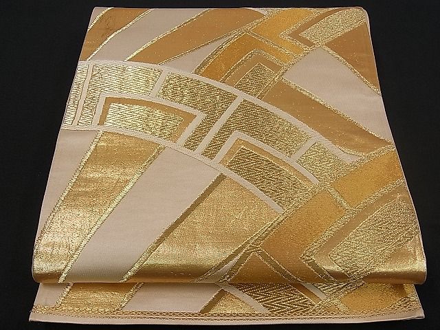 平和屋着物■六通柄袋帯 唐織 片輪車 金銀糸 逸品 dy3679