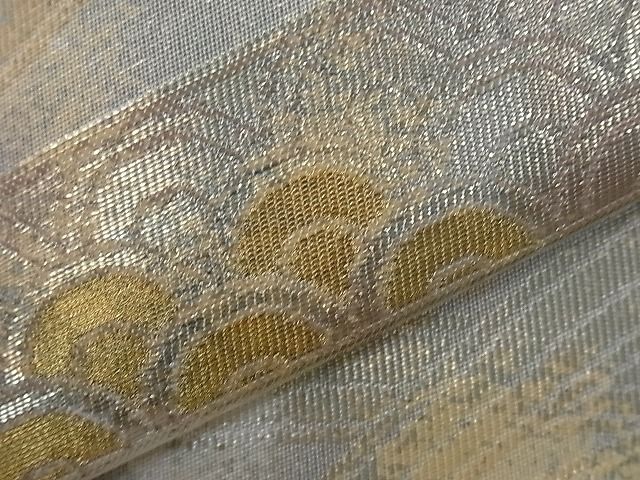 平和屋着物■六通柄袋帯 エ霞草木文 金糸 逸品 dy3716