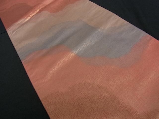 平和屋着物■全通柄袋帯　霞文　金糸　逸品　dy3748