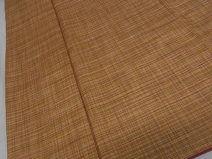 平和屋着物■上質な紬 格子柄 逸品 dy4104